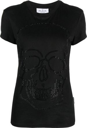 Philipp Plein Sexy Pure Fit Skull crew-neck T-shirt - women - Polyester/Elastane - M - Black