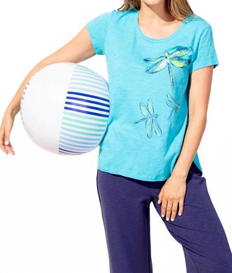 Habitat Destination Mosaic Dragonflies Scoop Neck Tee In Maui