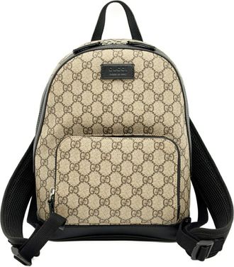 Gucci Beige Black Pvc Leather Backpack (Pre-Owned)