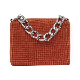 Patrizia Pepe Borsa a spalla con maxi catena - - Bags - Donna - Arancione - ONE SIZE