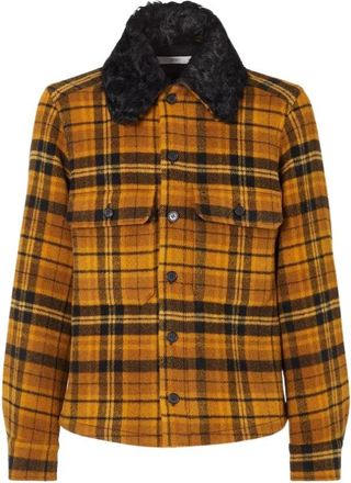 Fendi Check Wool Blouson - Heren - Jassen - Geel - Maat: XL Wol