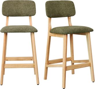 Moloo de bar, Tela verde y madera natural (x2)