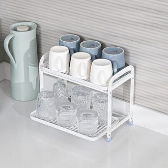 OEM Portabicchieri Compatto In Acciaio E Plastica 31,6&times;17&times;25,8 Cm - Portabicchieri, Pratico Scolapiatti E Salvaspazio