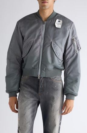 Acne Studios Orby Nylon Twill Bomber Jacket in Stone Grey at Nordstrom, Size 38 Us