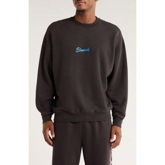 Elwood Slice of Heaven Organic Cotton Crewneck Sweatshirt in Vintage Black at Nordstrom, Size X-Large