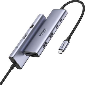 OEM Hub Usb-c Ugreen Cm498, 3 Puertos Usb, Hdmi, Vga, Rj45, Sd/tf, Pd 100w