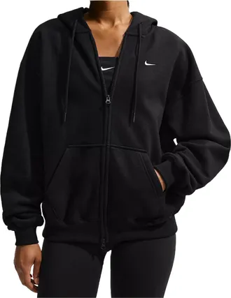 Nike (WMNS) Nike Studio Fleece Medium Weight Oversized Hoodie Total Black Sail IM8084-001