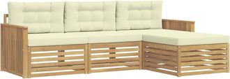 vidaXL Conjunto De Sof&aacute;s De Exterior 4 Uds. Blanco Y Crema Vidaxl