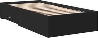 vidaXL Cama con cajones madera de ingeniería negro 100x200 cm Vidaxl