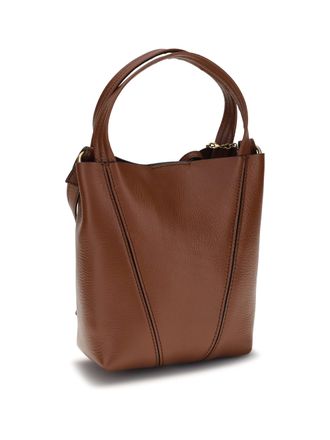 Chlo&eacute; Womens Shoulder Bag Spin Blushy Brown Calf Leather