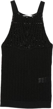 Iro Lalita Open Knit Top - Dames - Tops zonder mouwen - Zwart - M - Nylon - Tops