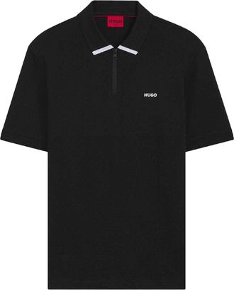 HUGO BOSS Hugo Heren Dalomino Contrast Logo Poloshirt (Zwart)