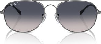 Ray-Ban Bain Bridge 60mm Gradient Polarized Pillow Sunglasses in Gunmetal at Nordstrom