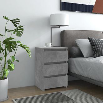 vidaXL Vidaxl - Mesita De Noche Madera Contrachapada Gris Hormig&oacute;n 40x35x62,5cm