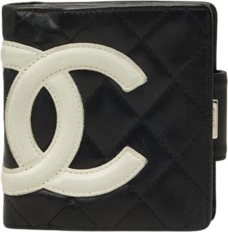 Chanel Black Pink Leather Wallet (Bi-Fold) (Pre-Owned)