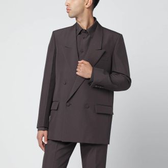 Gucci Brown double-breasted jacket in technical panama fabric