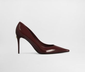 Dolce & Gabbana Polished Calfskin Pumps - Woman Pumps And Slingback Burgundy Leather 38.5