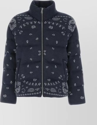 Alanui wool bandana embroidered down jacket