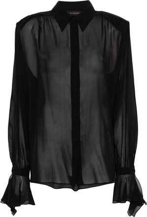 Andamane chiffon silk shirt - women - Elastane/Silk - S - Black