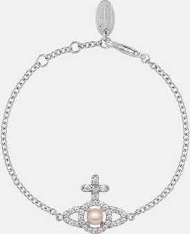 Vivienne Westwood Olympia Pearl Chain Bracelet Silver-whitecz Brass Unisex