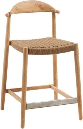 K Home Massiver Premium In-/Outdoor Barstuhl Nino Sitzhöhe 62 cm, Natural/Beige