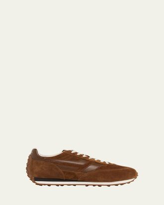 Tom Ford Mens Mick Suede and Leather Low-Top Sneakers