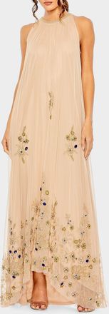 Mac Duggal Embellished Tulle Trapeze Gown
