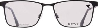 Flexon Demo With Dark Grey Clip-On Rectangular Mens Eyeglasses FLX1001MAG-SET 001 57