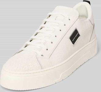 Antony Morato Sneaker aus Leder mit Label-Patch Modell METAL BOLD ANIMAL in Weiss, Größe 43