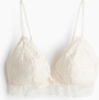 H&M Wattierter Soft-BH mit Stickerei - Weiss