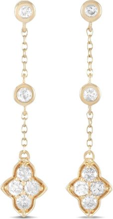 Luxury Bazaar 14K yellow gold diamond earrings