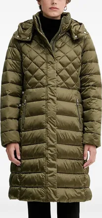 Joop Constance quilted-design coat - women - Nylon/Polyester - 34 - Green