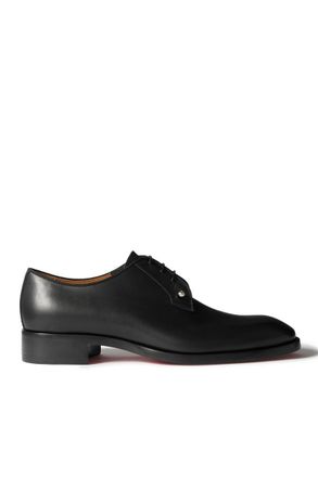 Christian Louboutin Chambeliss Grosgrain-Trimmed Embellished Leather Derby Shoes