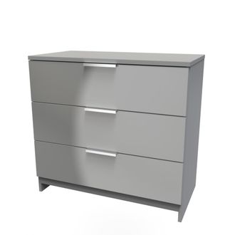 Welcome Furniture Paris Ready Assembled Chest of Drawers with 3 Drawers - Uniform Matt & Dusk Grey - Welcome Furniture | TJ Hughes