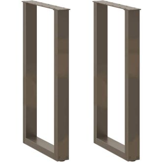vidaXL Patas Para Mesa De Bar En Forma De U (2 Unidades, Acero Natural, 40 X 90-91 Cm) Vidaxl