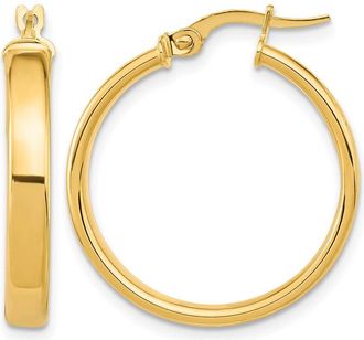 Diamond2Deal 14K Yellow Gold Round Hoop Earrings 25mm