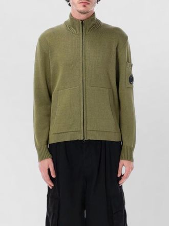 C.P. Company cotton ribbed high-neck zip cardigan