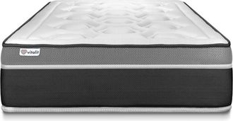 VITALIT Vitalit - Colchón blanco con muelles ensacados y espuma viscoelástica 105 x 190