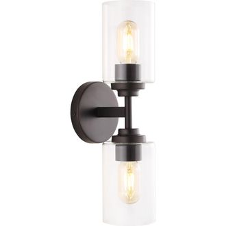 Jonathan Y Designs Giles 2-Light Farmhouse Industrial Iron Cylinder LED Sconce in Oil Rubbed Bronze at Nordstrom