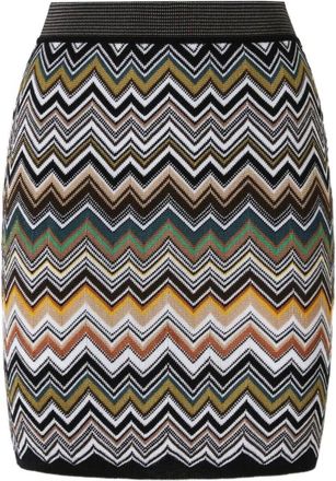 Missoni Short Skirts, female, Multicolor, Size: 2XS Zigzag Pattern Brown Skirt