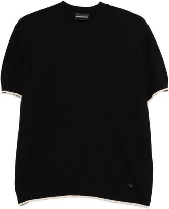 Emporio Armani Blue Cotton knitted t-shirt