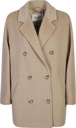 Max Mara Beige Jas Jas Vrouwen Mode - Dames - Mantel - Beige - S - Wol - Jassen