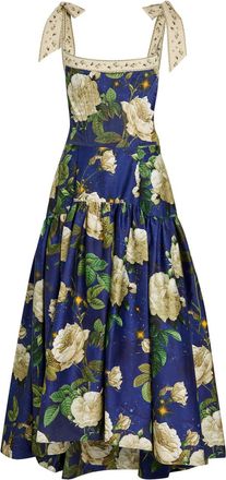 Alice & Olivia Rosalee Floral Print Cotton-blend Midi Dress - Multicoloured - 2 (UK6 / XS)