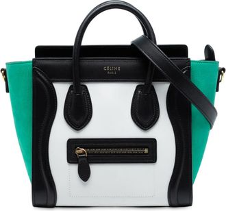 Celine Pre-owned Celine Nano Tricolor Leather Luggage Tote U-CU-1125