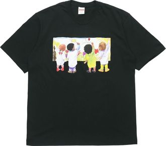 SUPREME SS19 Kids Tee Back Kids Graffiti Round Neck Short Sleeve Unisex Black SUP-SS19-263