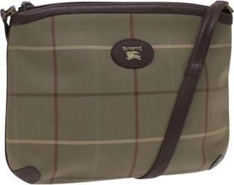 Burberry Pre-owned Cross Body Bags, female, Beige, Size: ONE SIZE Pre-owned Vintage Canvas Shoulder Bag