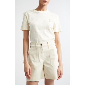 Moncler Logo Patch T-Shirt in Pale Ivory at Nordstrom, Size Xx-Small