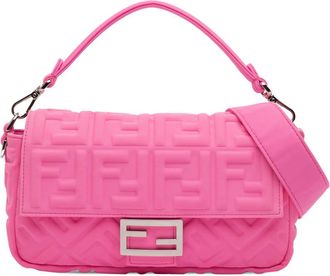 Fendi Pre-owned Fendi Medium Embossed Lycra Baguette Satchel 8BR600-A9P7-208-10429