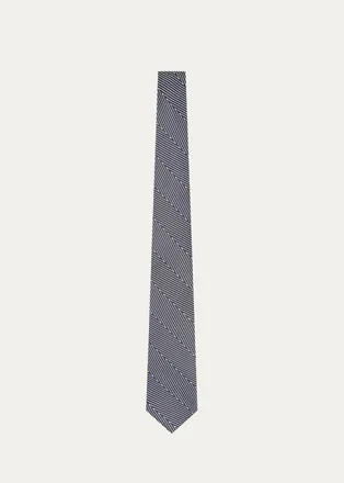 Giorgio Armani Mens Geometric Silk Tie
