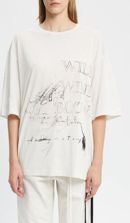 Ann Demeulemeester Aga High Comfort t Shirt With wild Wind Blows Print